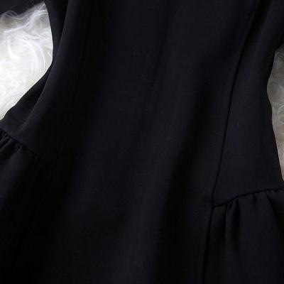 Long Sleeve Dress In Black Hj06ku