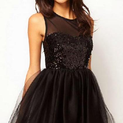 Beautiful Black Sleeveless Chiffon Short Dress DFS52608GH on Luulla