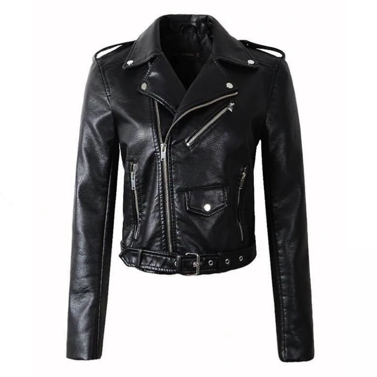 Girls Faux Leather Jacket With Belt on Luulla