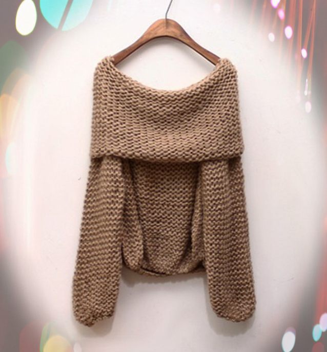 Loose Loving Letters Round Collar Long-sleeved Sweater
