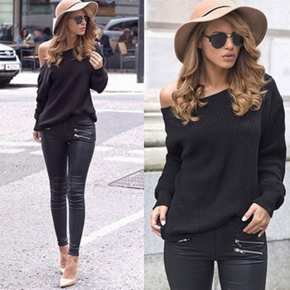 ROUND NECK LONG-SLEEVED KNIT SWEATER on Luulla