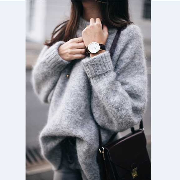 Loose Round Neck Knit Sweater Gdf111401h